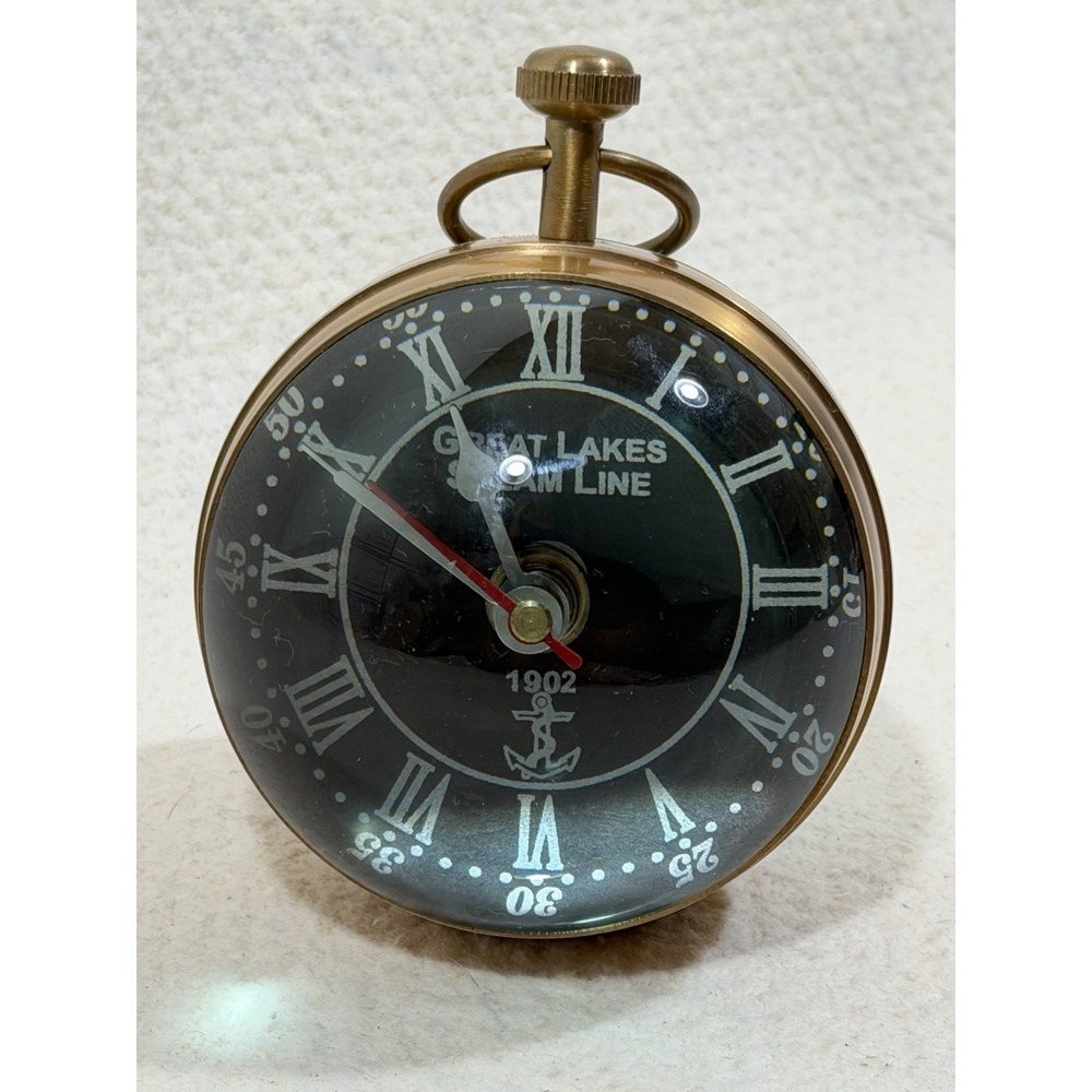 Great Lakes Steamline Decorative Brass Nautical Clock Compass Desk Display Multi